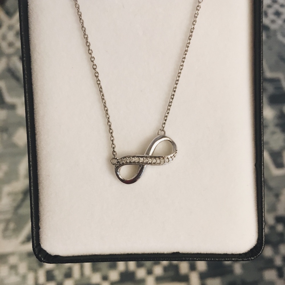 Diamond Infinity Pendant in 10k White Gold